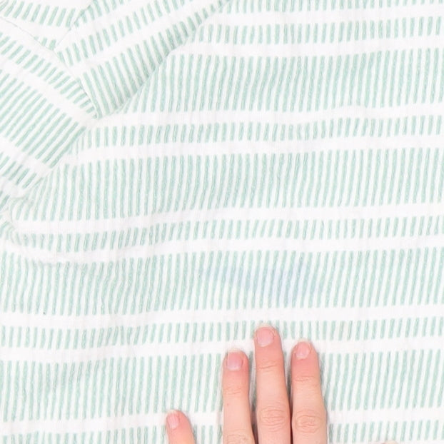 Mantaray Women Green White Stripe Pullover Sweatshirt Size 20