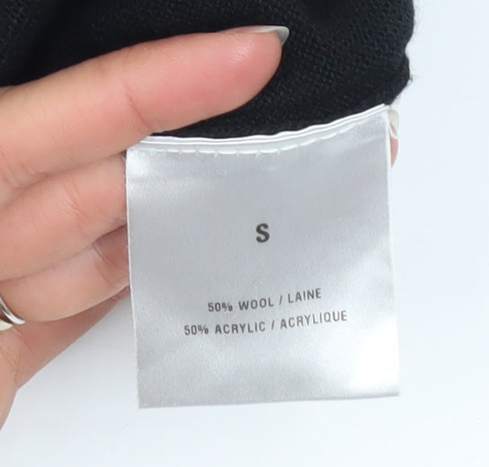 Windsmoor Women Black Wool Blend Roll Neck Jumper Dress Size S