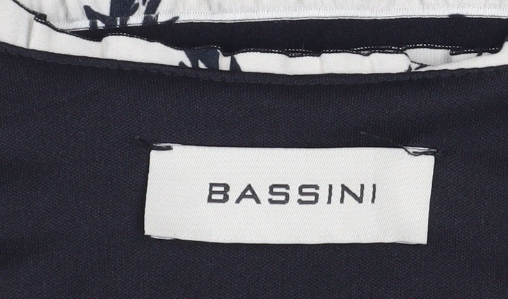 Bassini Women’s Black Floral Striped Tunic Blouse M
