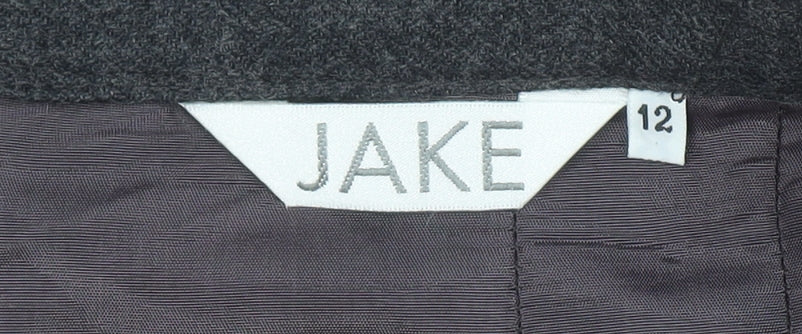 Jake Women Grey Wool Blend Pencil Skirt Size 12 Lined Workwear