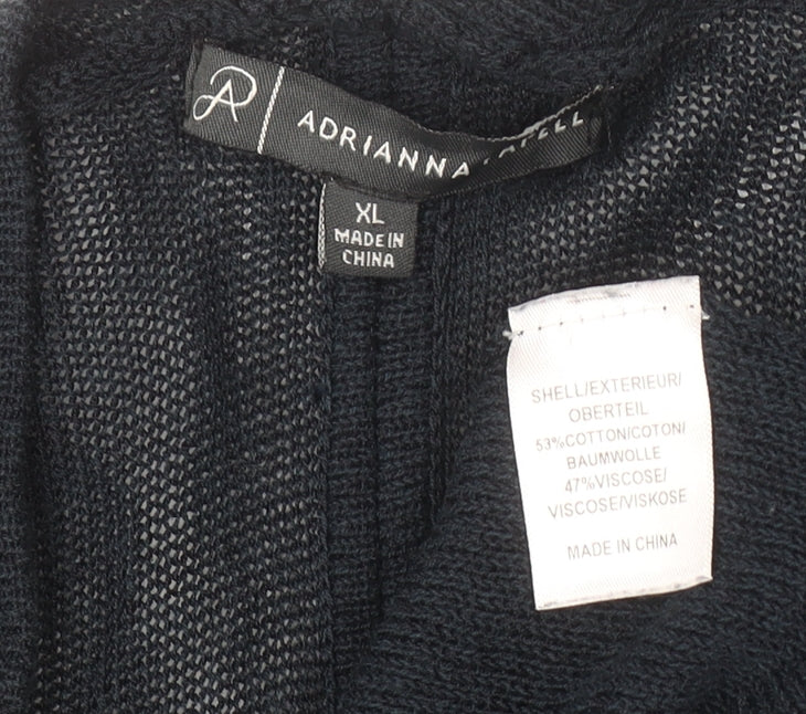 Adrianna Papell Women’s Black Knit Open Front Cardigan XL