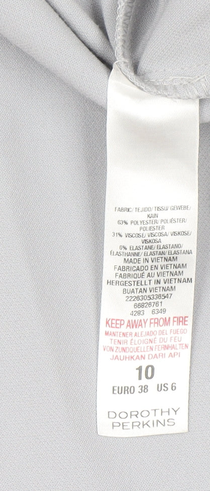 Dorothy Perkins Women's Grey Size 10 Open Front Zip Cardigan