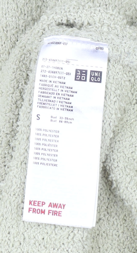 Uniqlo Women's Green Mock Neck Fleece Pullover Jumper Size S