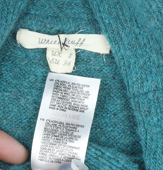 White Stuff Womens Green Cowl Neck Wool Blend Jumper Size 8