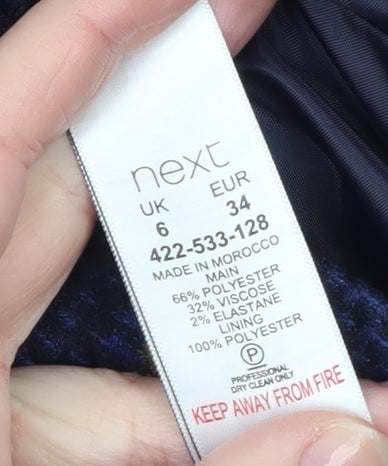 Next Petite Women's Blue Check Blazer Jacket Size 6