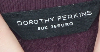 Dorothy Perkins Womens Purple Lace Blouse Size 8 UK 3/4 Sleeve Top