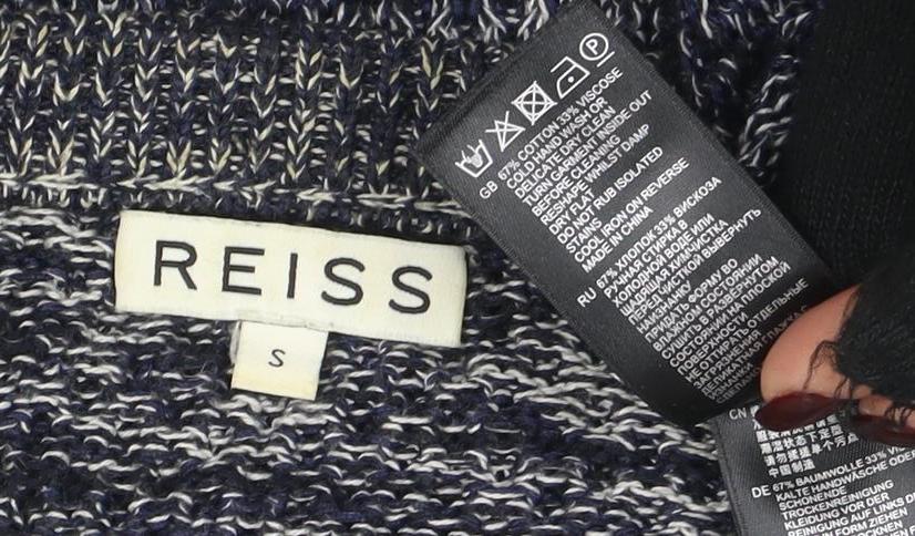 Reiss Men's Blue Chunky Knit Crew Neck Jumper Size S