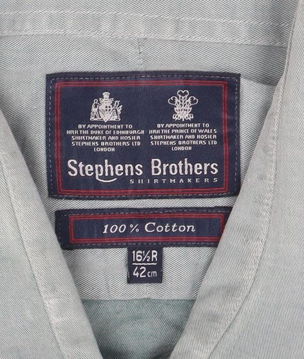 Stephens Brothers Men's Blue 16.5in Cotton Long Sleeve Shirt