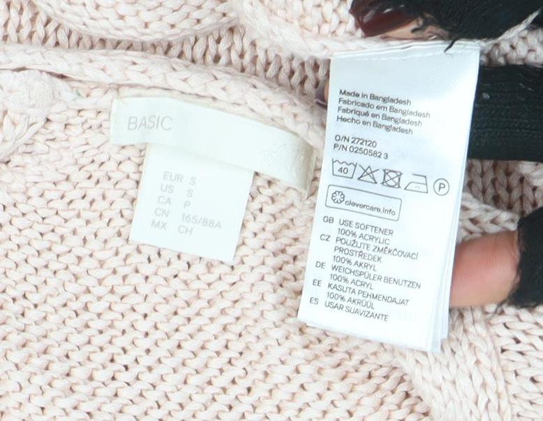 BASIC Women’s Beige Cotton V-Neck Knit Jumper Size S