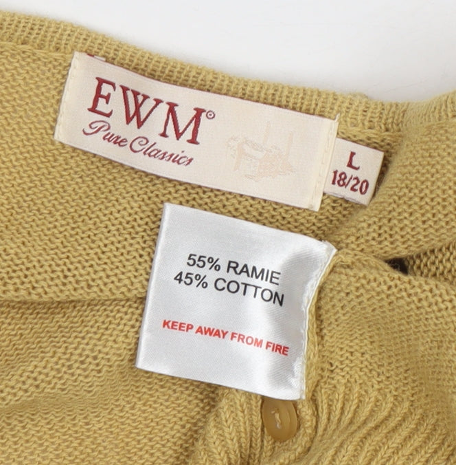 EWM Women's Beige Beaded V-Neck Cardigan Size 18/20