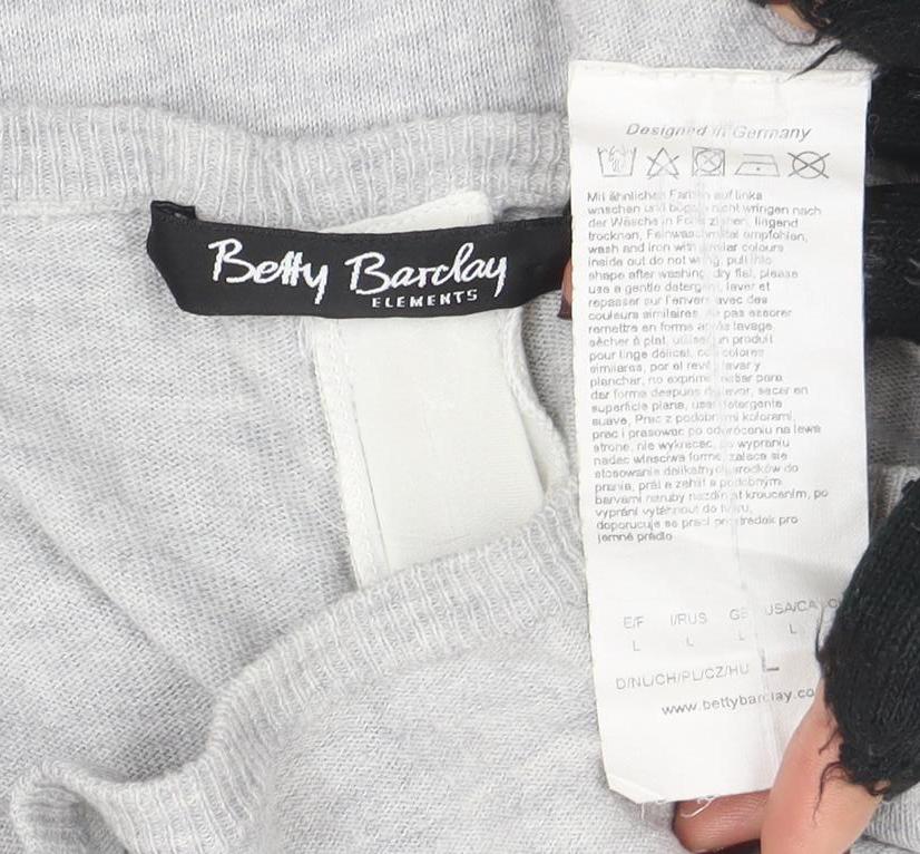 Betty Barclay Women's Grey Zip Knit Cardigan Size L