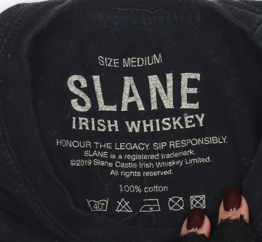 Slane Irish Whiskey Men's Black Medium Graphic Cotton T-Shirt