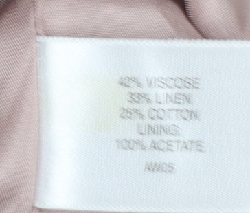 Minosa Petite Women’s Beige Linen Blend 3-Button Blazer UK 12