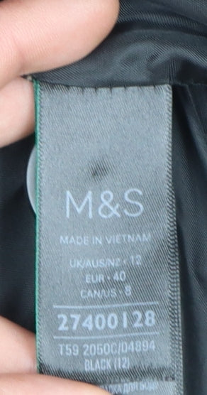 Marks & Spencer Women's Black Size 12 Mid-Length Overcoat