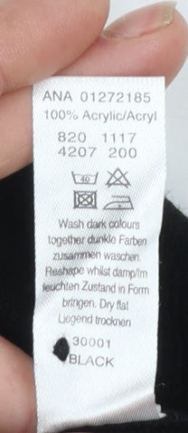 George Women's Black V-Neck Acrylic Jumper Size 12