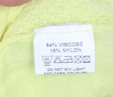 Paraphrase Women's Yellow Short Sleeve Knit Pullover Jumper Size L