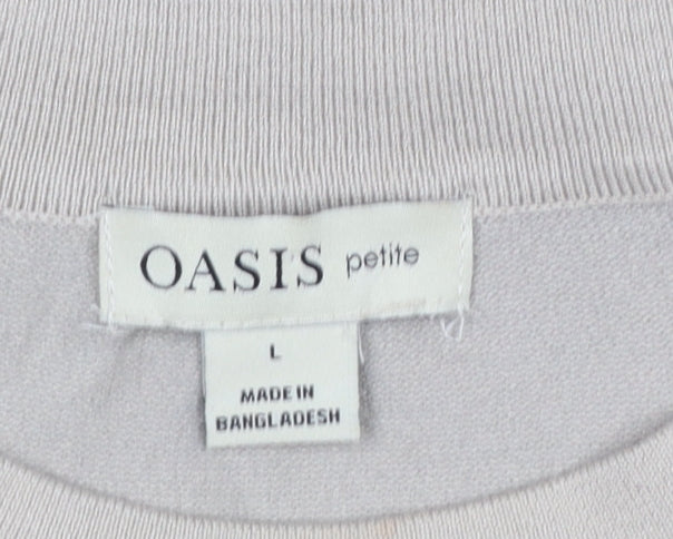 Oasis Petite Women’s Beige L Pullover Knit Jumper Relaxed Fit