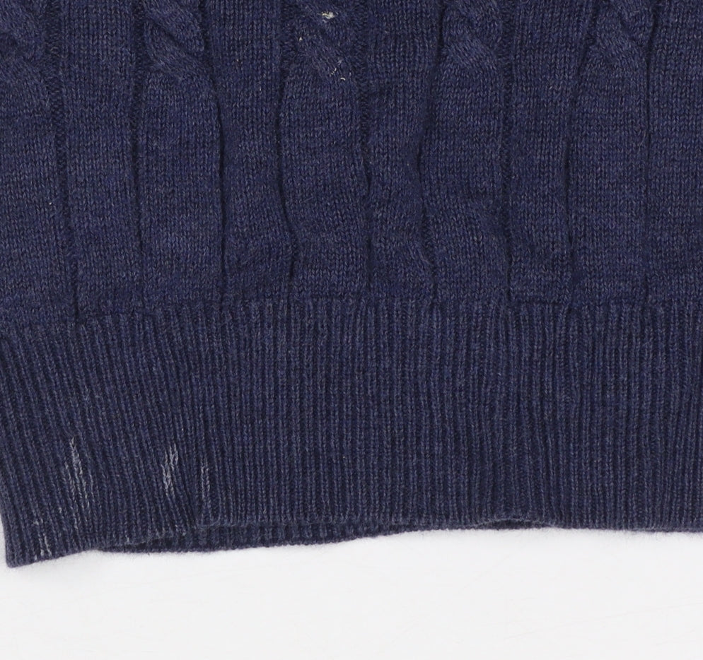 Austin Reed Men's Blue Cable-Knit Cotton Jumper XL
