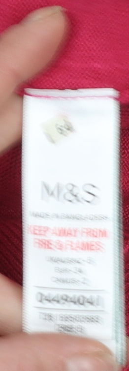 Marks & Spencer Women's Red Acrylic Crew Neck Jumper Size 6