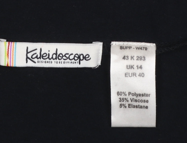 Kaleidoscope Women Black Cropped Long Sleeve Jersey Shrug UK 14