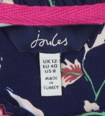 Joules Women’s Multicoloured Floral Ruffle Blouse UK12