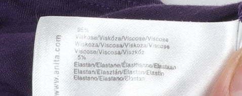 Rosa Faia Womens Purple S 10 Wrap Mini Dress Beaded Waist Viscose Blend