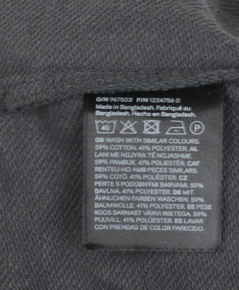 H&M Divided Women Grey Cotton Blend Pullover Sweatshirt Size S