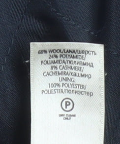 BHS Mens Black Wool Blend Mid-Length Overcoat Small