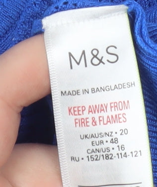 Marks & Spencer Women’s Blue Knit Short Sleeve Blouse Size 20