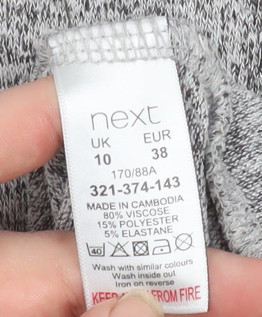 Next Women Grey Hooded Pullover Sweatshirt Size 10 Viscose Blend