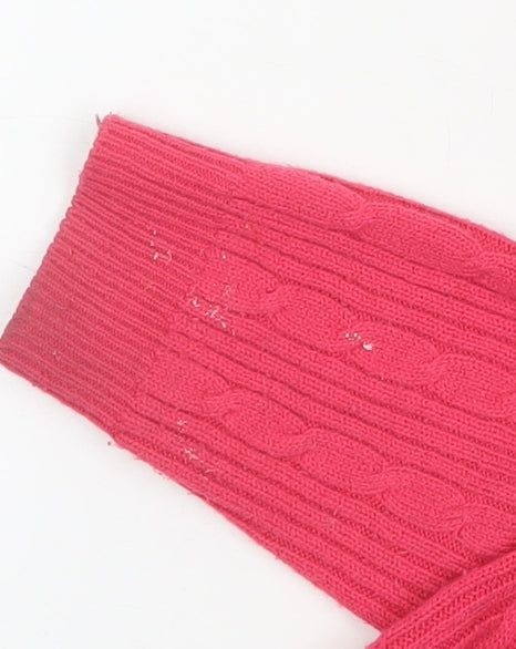 Isle Women’s Pink Collared Cable-Knit Jumper Size L 18-20