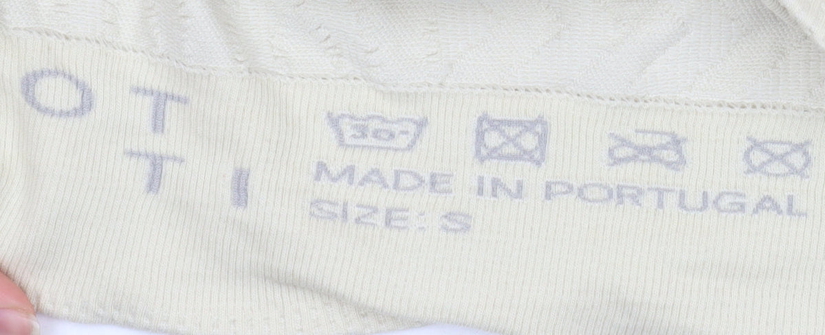 OTI Womens Ivory Knit Full Zip Jacket Size S Classic Style