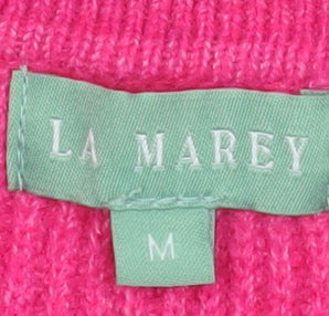 La Marey Women's Pink Collared Pullover Knit Jumper Size M