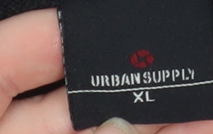 Urban Supply Men's Black XL Half Zip Knit Sweatshirt
