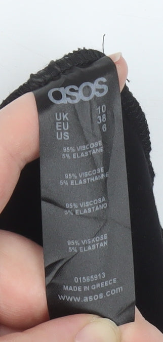 ASOS Women’s Black Size 10 Fit & Flare Short Sleeve Dress