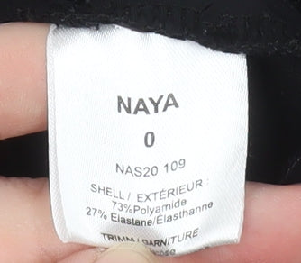 Naya Women's Black Hooded Full Zip Windbreaker Jacket Size 8