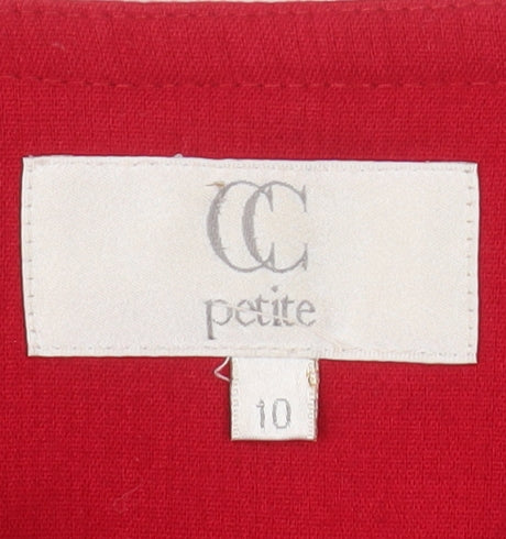 CC Petite Red One-Button Suit Jacket Size 10 Womens Classic Fit