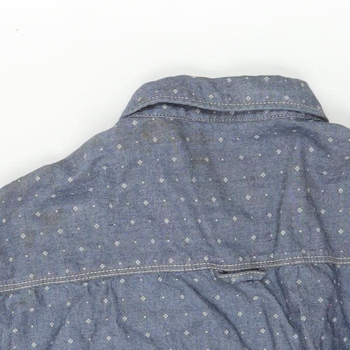 Diesel Men Blue Short Sleeve Cotton Button-Up Shirt M
