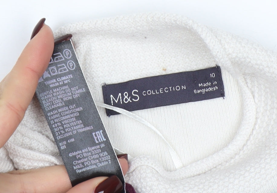Marks & Spencer Women’s Multicoloured High Neck Jumper Size 10