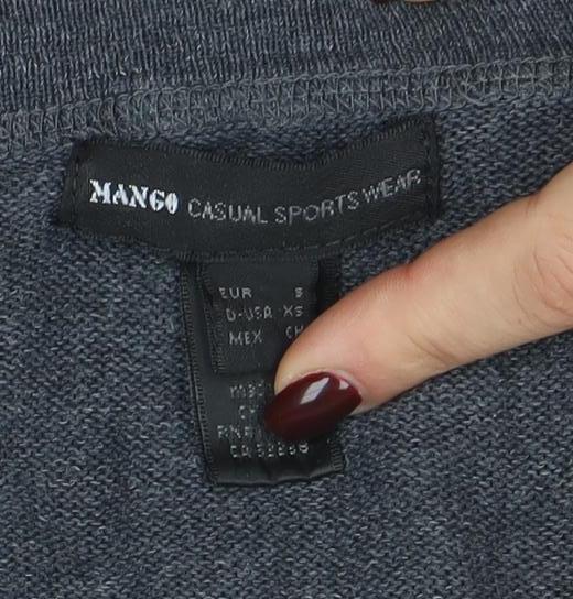 Kangol Women Grey XS Long Sleeve Knit Sweater Dress