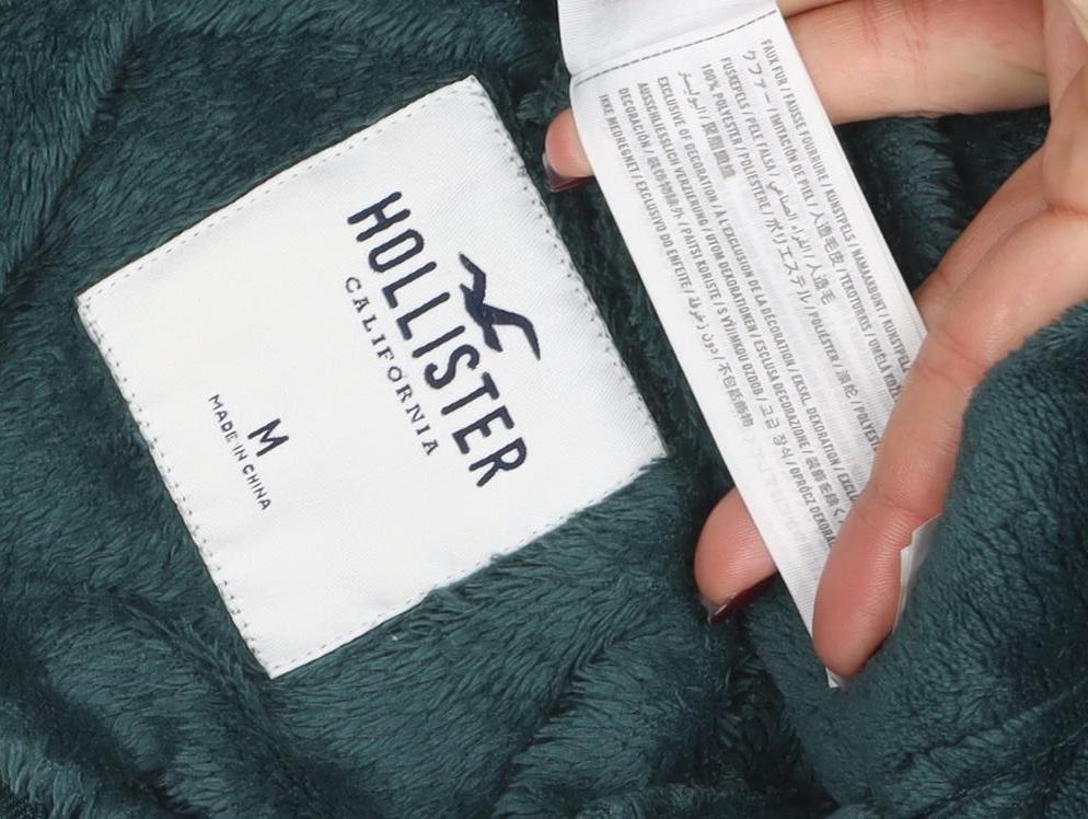 Hollister Women's Green Fleece 1/4 Zip Pullover Sweatshirt M
