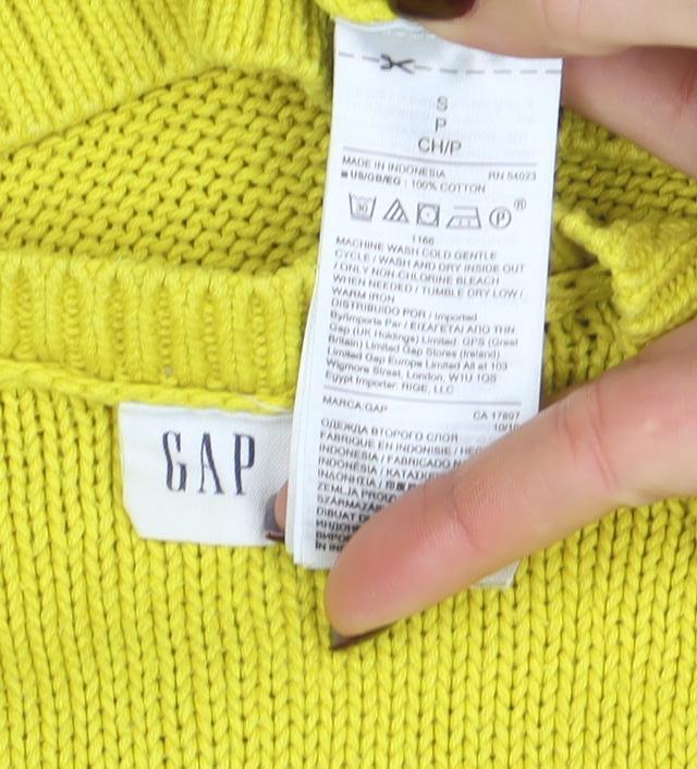 Gap Women’s Yellow Cotton Crew Neck Knit Jumper Size S