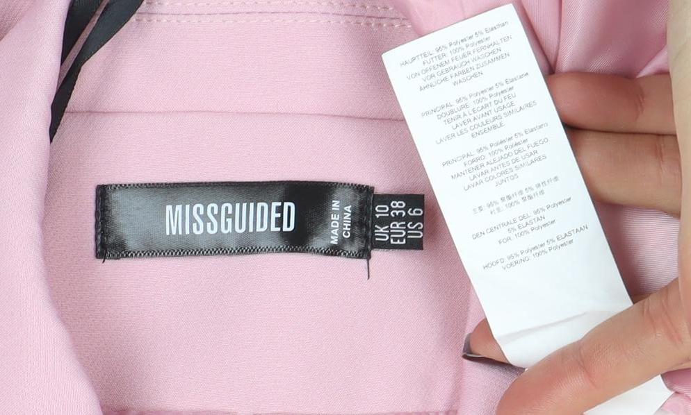 Missguided Women Pink Double-Breasted Blazer UK 10 Regular Fit