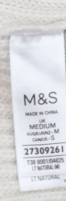 Marks & Spencer Women's Beige Cotton Knit Jumper Size M