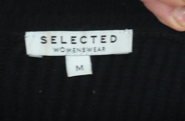 SELECTED Womens Black Wool Blend Dolman Sleeve Pullover Jumper M