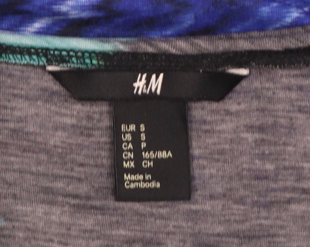 H&M Women’s Multicoloured V-Neck Tunic Top Size S