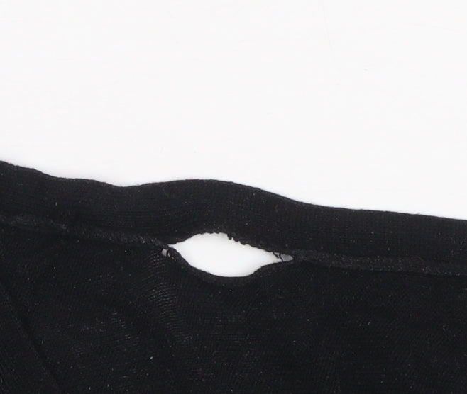 Jigsaw Womens Black V-Neck Silk Blend Pullover Jumper XS