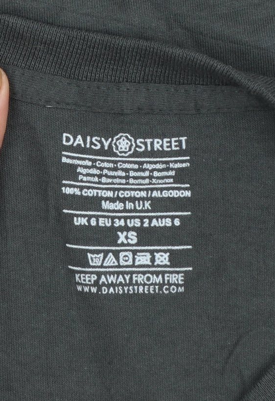 Daisy Street Women’s Black Intuitive Minds XS Cotton Graphic T-Shirt