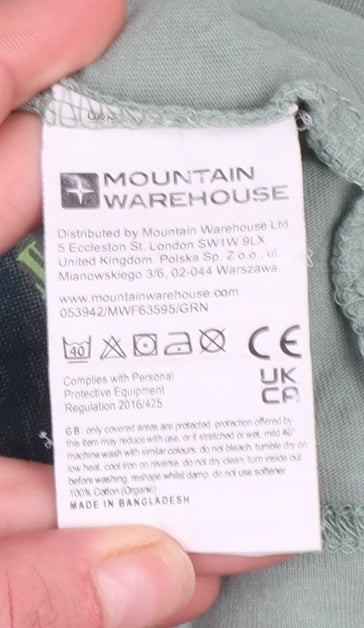 Mountain Warehouse Men's Green Organic Cotton Graphic T-Shirt Size L
