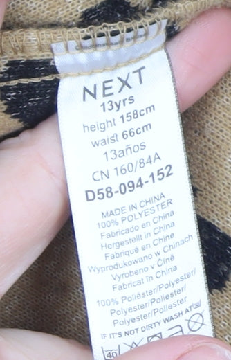 Next Girls Brown Leopard Print Fleece Shirt Jacket 13 Years